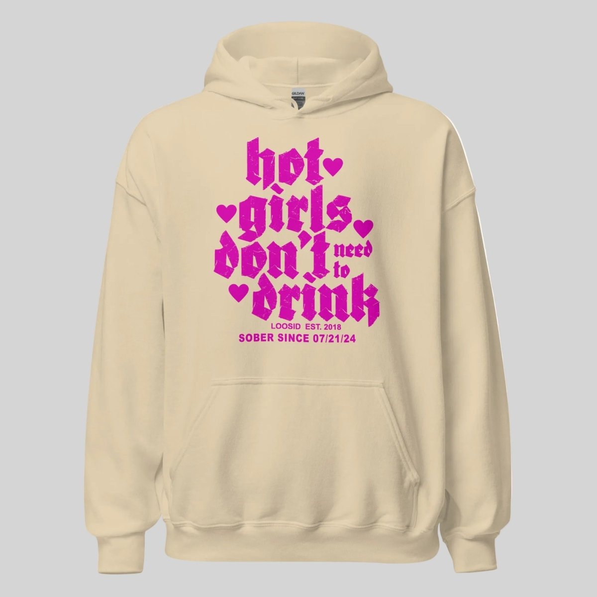 Hot Girls Don't Drink Recovery Hoodie graphic detail (view 34)