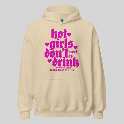 Hot Girls Don't Drink Recovery Hoodie graphic detail (view 34)