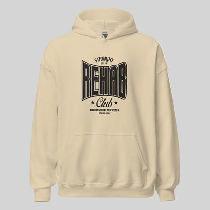 Rehab Recovery Hoodie flat lay styled image (view 13)