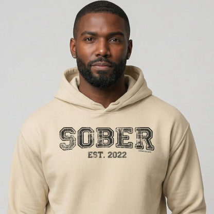 Men's Sober Est. Hoodie w/ Personalized Sobriety Year