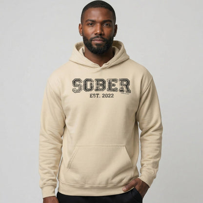 Men's Sober Est. Hoodie w/ Personalized Sobriety Year