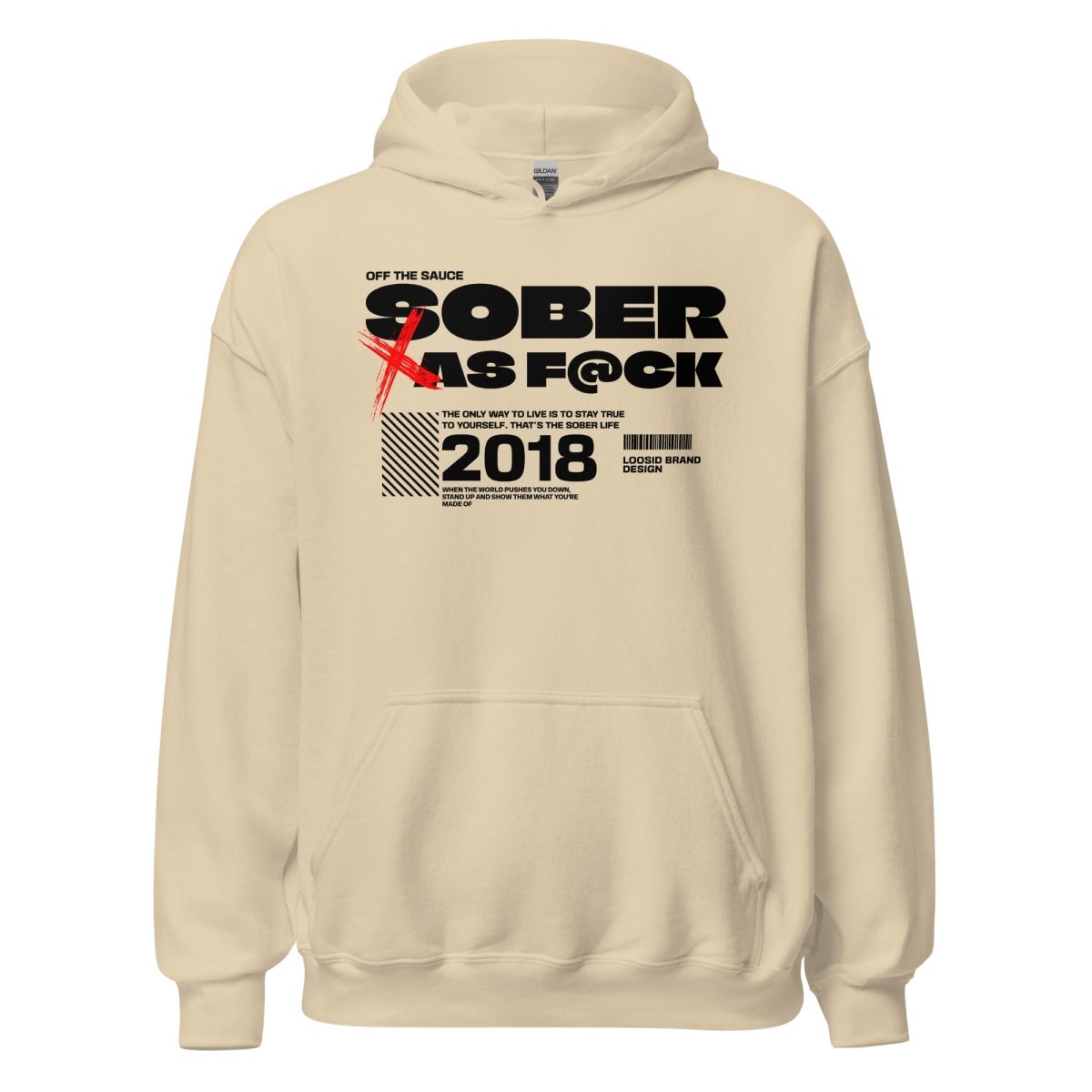 Sober As F*ck Recovery Hoodie featuring the design (view 11)