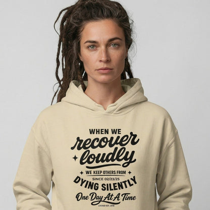 When we recover loudly Recovery Hoodie graphic detail (view 24)