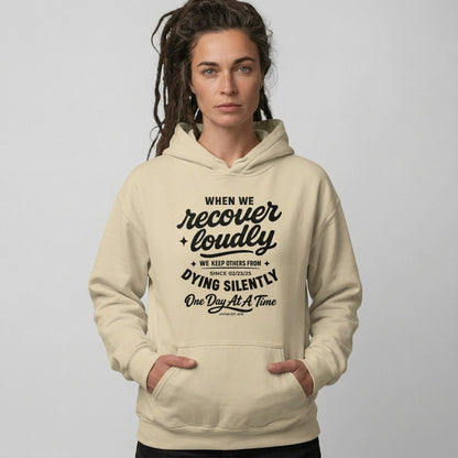 When we recover loudly Recovery Hoodie lifestyle view (view 25)