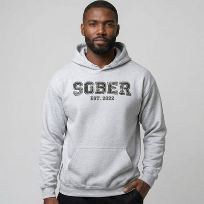 Men's Sober Est. Hoodie w/ Personalized Sobriety Year