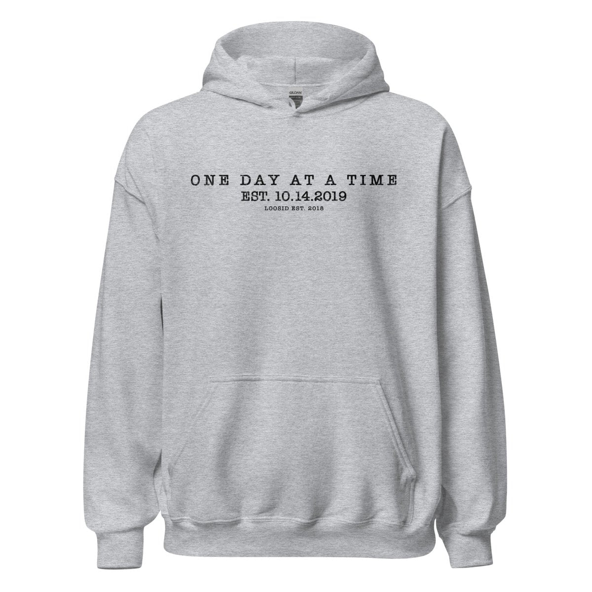 One Day At a Time Recovery Hoodie lifestyle view (view 5)