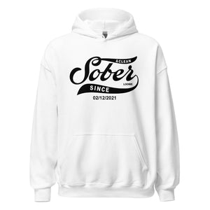 Empowering recovery hoodie with personalized sobriety year