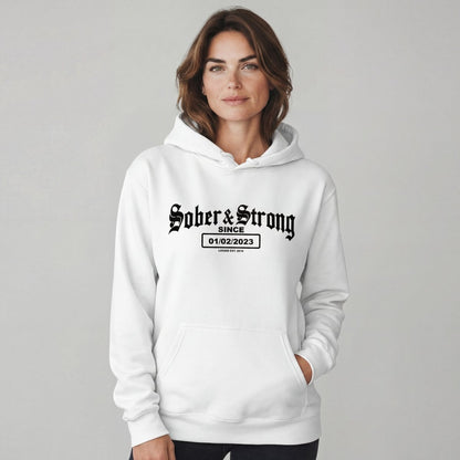 Recovery Hoodie | Unisex Old School Sober Hoodie with Custom Date