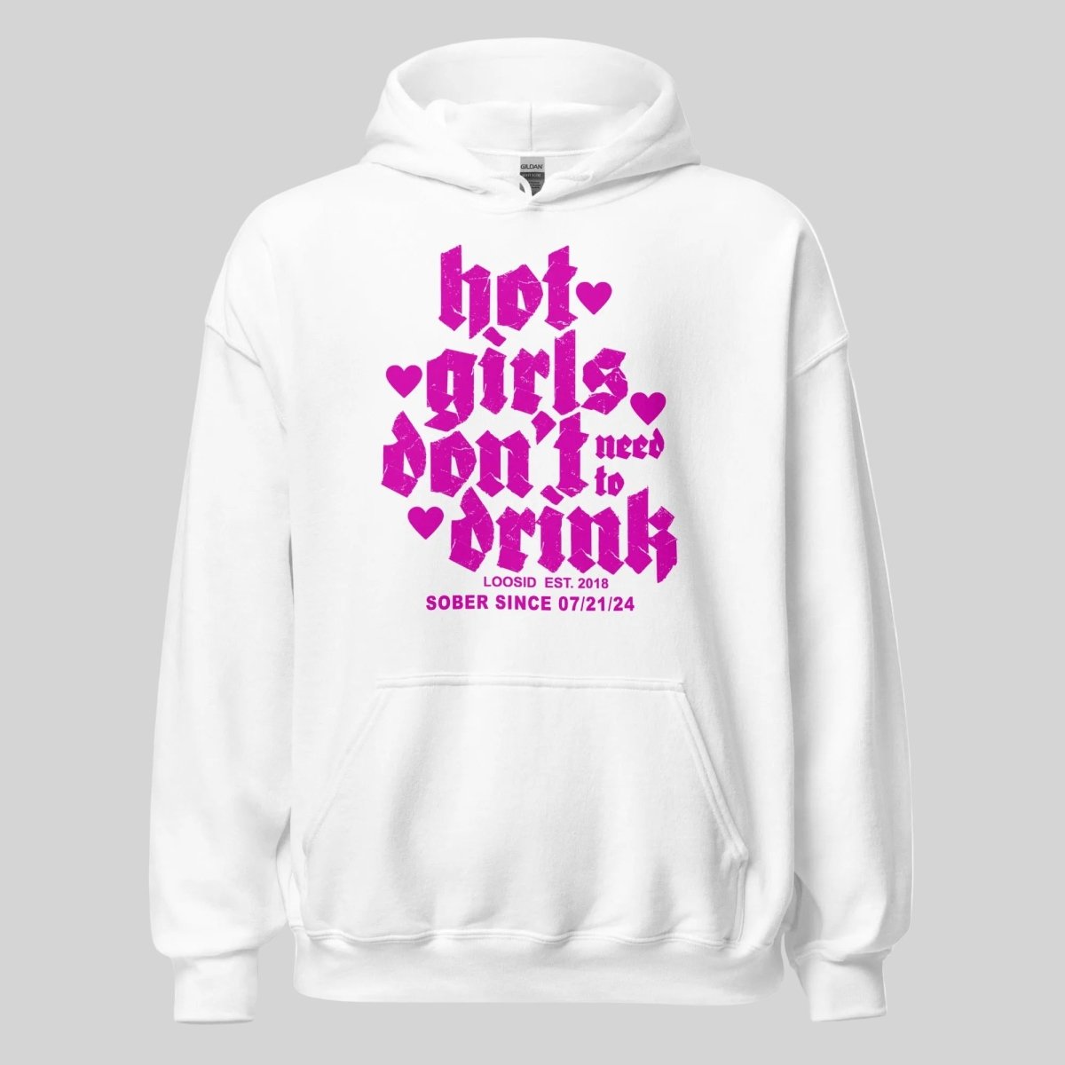 Hot Girls Don't Drink Recovery Hoodie flat lay styled image (view 3)