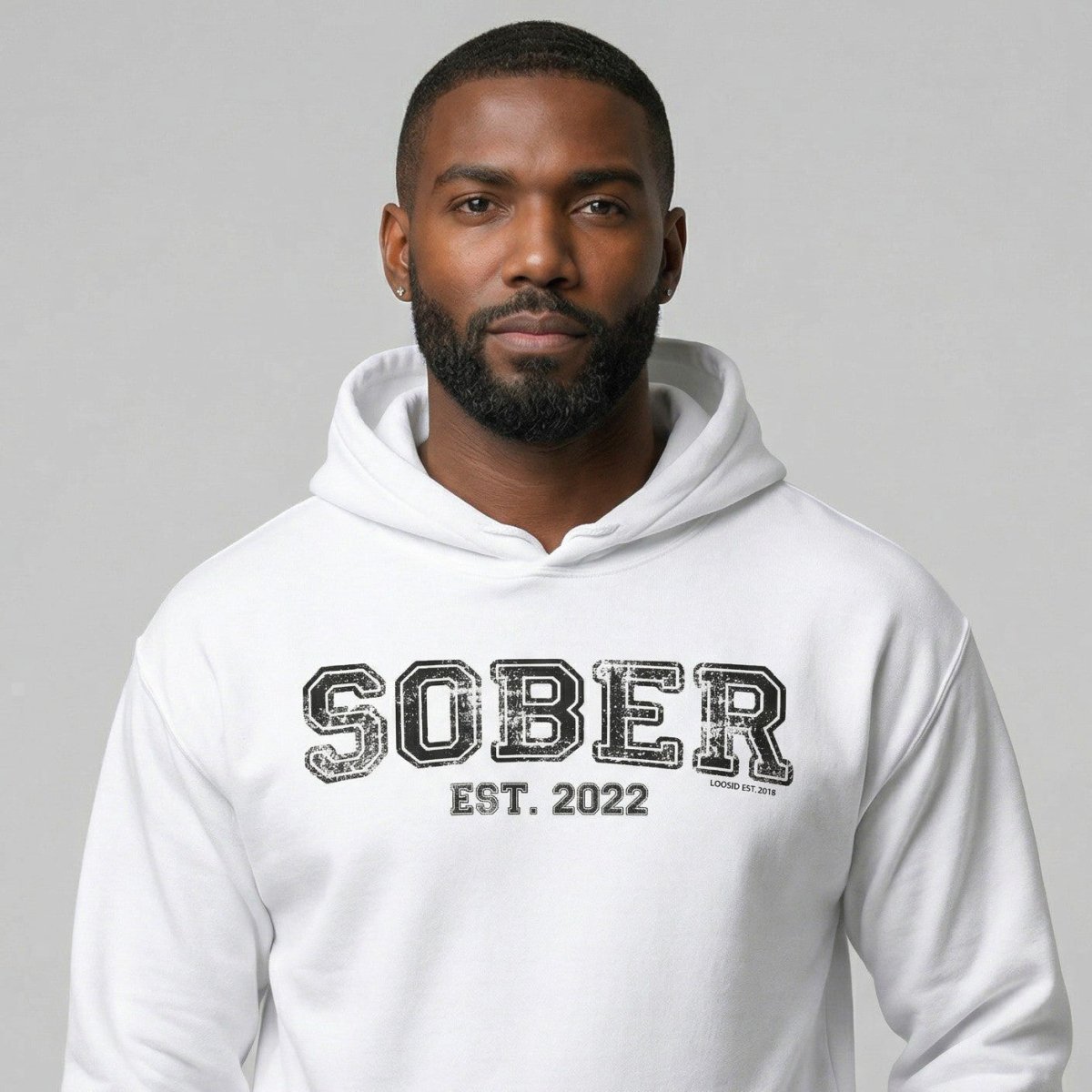 Men's Sober Est. Hoodie w/ Personalized Sobriety Year