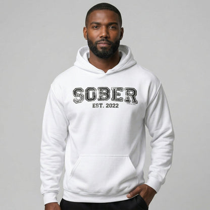 Men's Sober Est. Hoodie w/ Personalized Sobriety Year