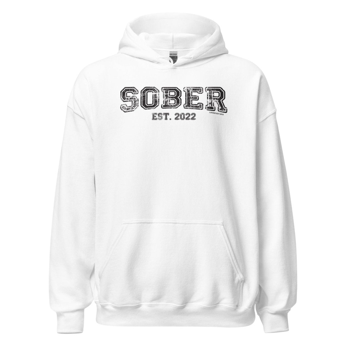 Sober Est. Hoodie w Personalized Sobriety Year Recovery Hoodie graphic detail (view 24)