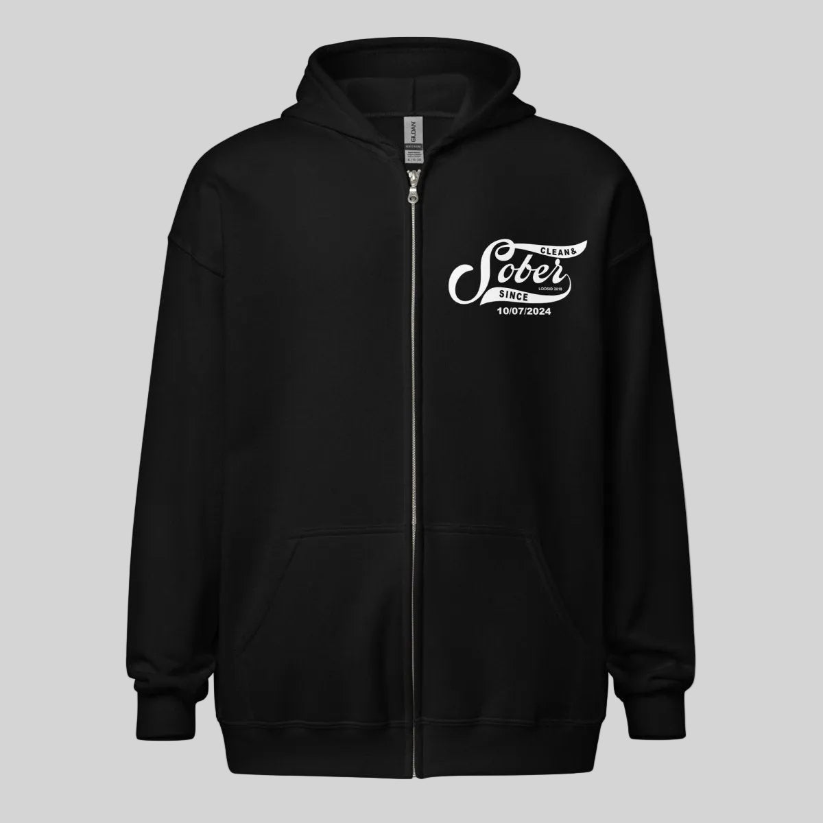 Sober Since Recovery Hoodie back view (view 7)