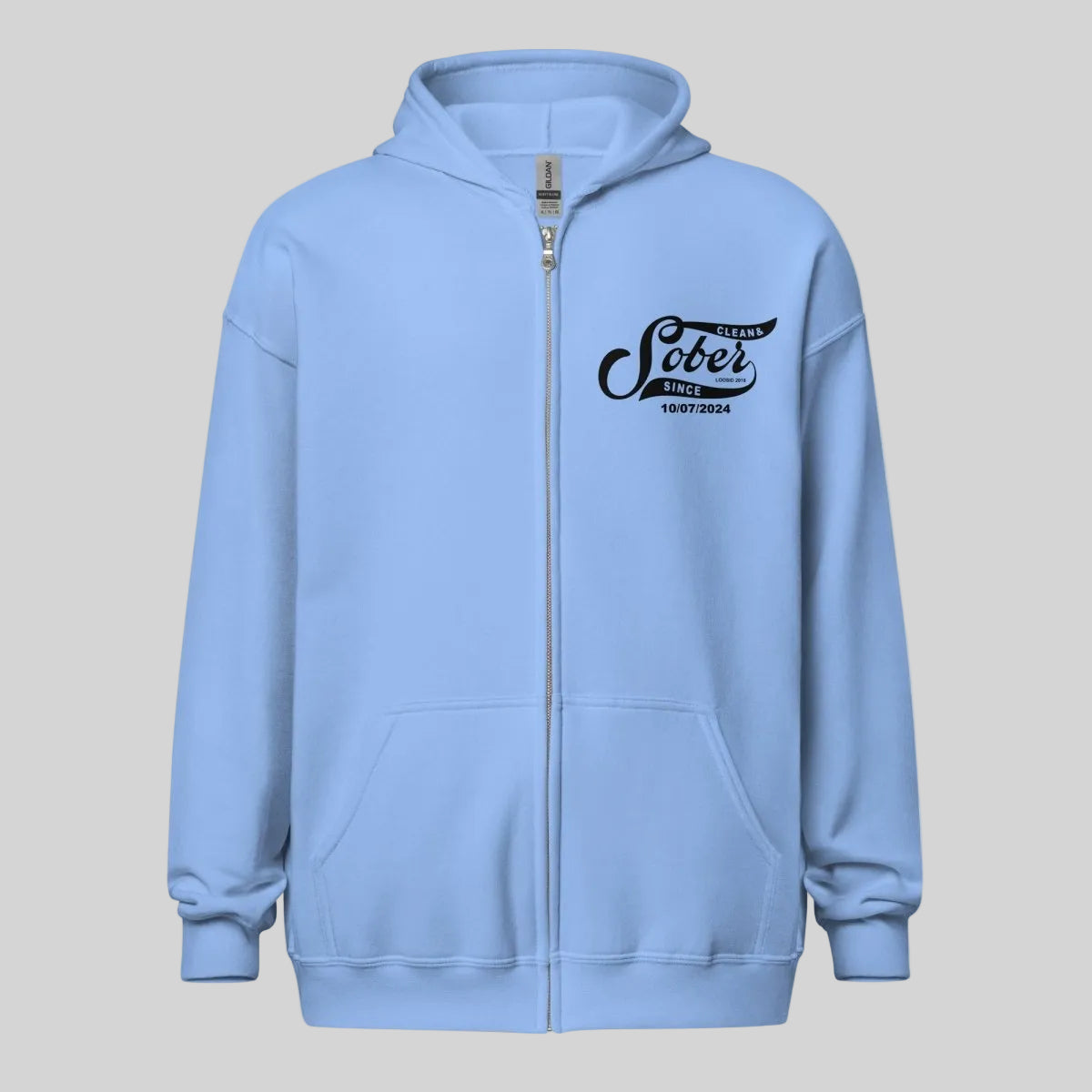 Sober Since Recovery Hoodie close-up view (view 12)