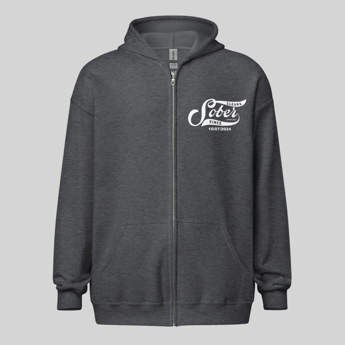 Sober Since Recovery Hoodie fit detail (view 9)