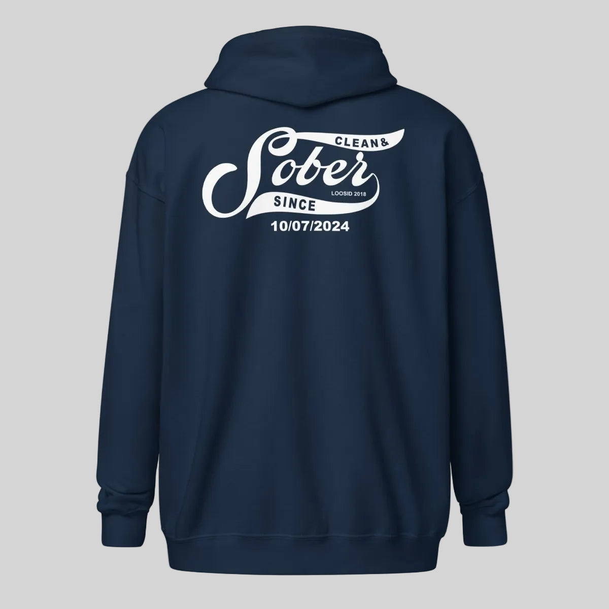 Sober Since Recovery Hoodie flat lay styled image (view 13)