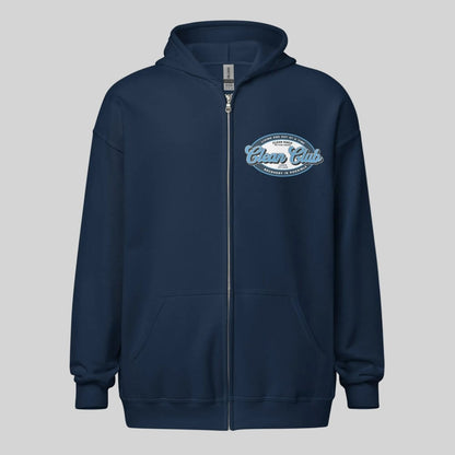Clean Club Badge Unisex Zip Recovery Hoodie fit detail (view 19)