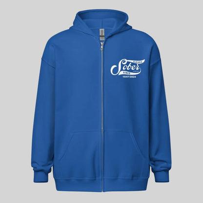Sober Since Recovery Hoodie flat lay styled image (view 3)