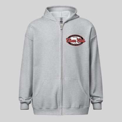 Clean Club Badge Unisex Zip Recovery Hoodie featuring the design (view 11)