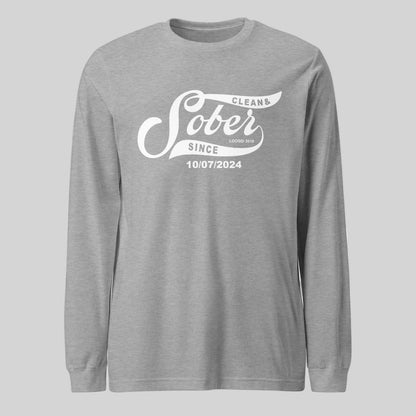 Long Sleeve Sober Sober T Shirt flat lay styled image (view 3)