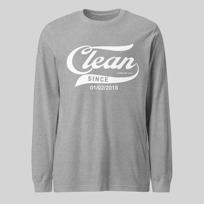 Clean Since Long Sleeve Sober T Shirt product photo (view 10)