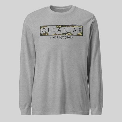Clean AF Camo Long Sleeve Sober T Shirt fit detail (view 19)