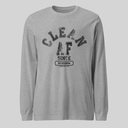 Clean AF Long Sleeve Sober T Shirt back view (view 27)