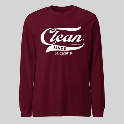 Clean Since Long Sleeve Sober T Shirt side view (view 6)