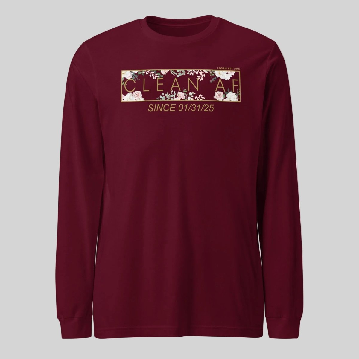 Clean AF Flower Long Sleeve Sober T Shirt featuring the design (view 11)