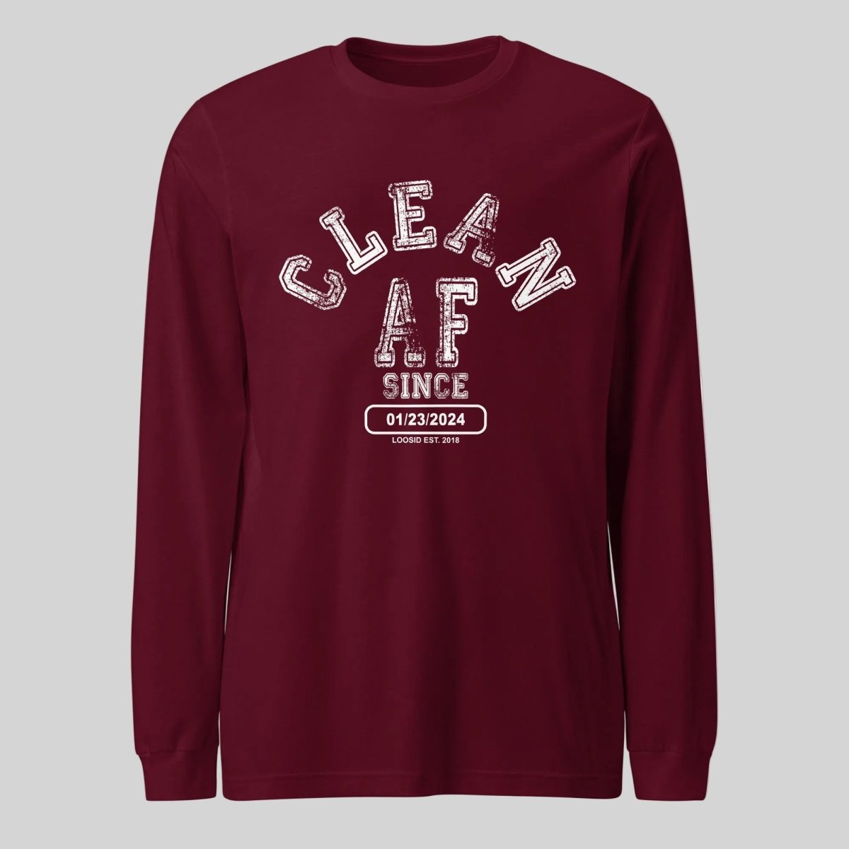 Clean AF Long Sleeve Sober T Shirt featuring the design (view 11)