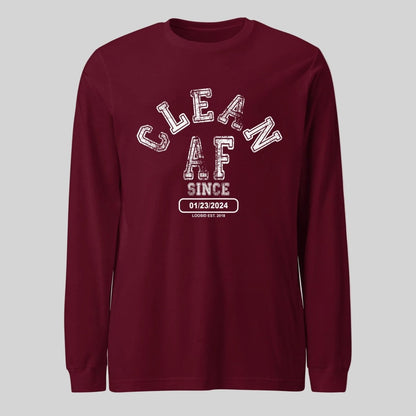 Clean AF Long Sleeve Sober T Shirt featuring the design (view 11)