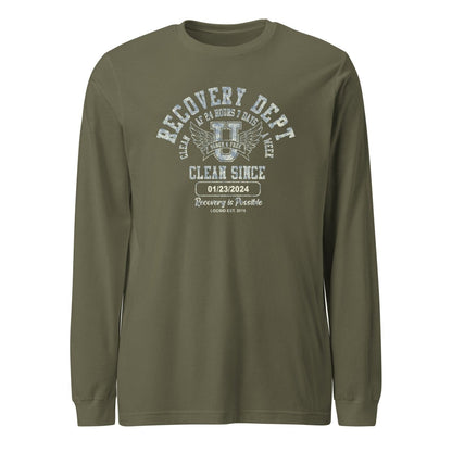 Recovery Dept Clean AF 24 7 Long Sleeve Sober T Shirt lifestyle view (view 15)