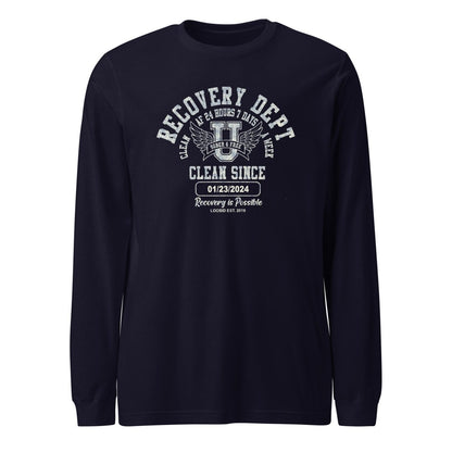 Recovery Dept Clean AF 24 7 Long Sleeve Sober T Shirt back view (view 7)