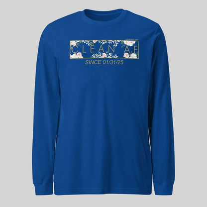 Clean AF Flower Long Sleeve Sober T Shirt lifestyle view (view 15)