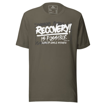 Sober T Shirt | Women's Recovery Is Possible Tee with Personalized Sobriety Date