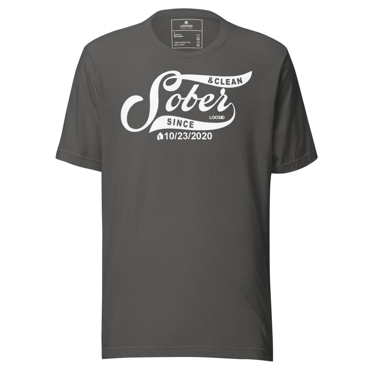 Mens Sober Since T-Shirt w/ Personalized Sobriety Date