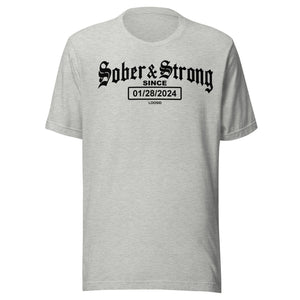 Men’s Sober T Shirt symbolizing strength and progress