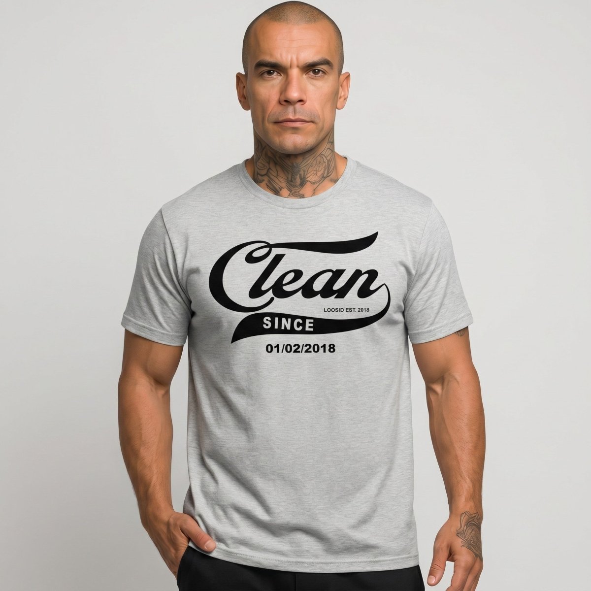 Clean Since Tee with Personalized Sobriety Date | Sober T Shirt