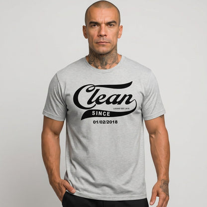 Clean Since Tee with Personalized Sobriety Date | Sober T Shirt