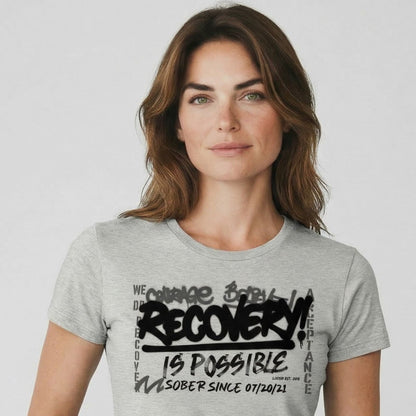 Recovery Is Possible Sober T Shirt side view (view 6)