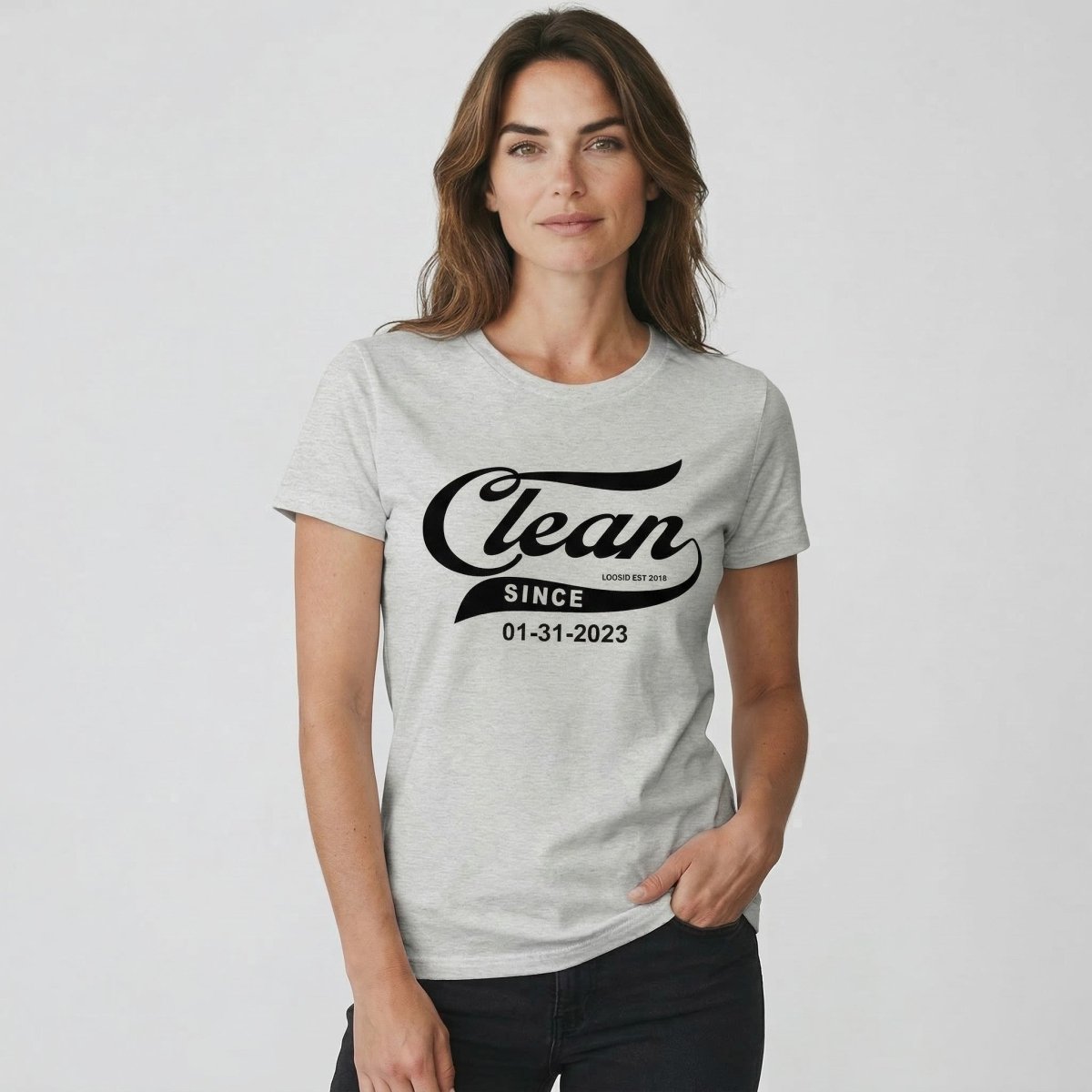 Clean Since Sober T Shirt packaging detail (view 18)