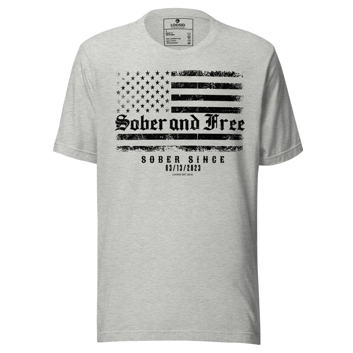 Sober and Free Sober T Shirt side view (view 6)