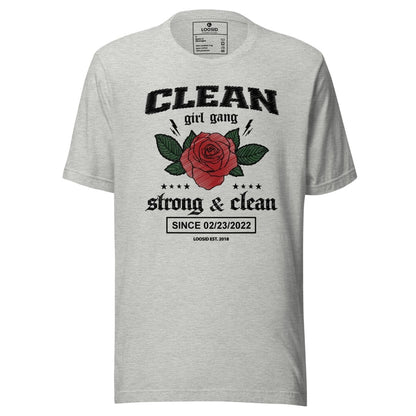 Clean Girl Gang Strong & Clean Sober T Shirt product photo (view 20)