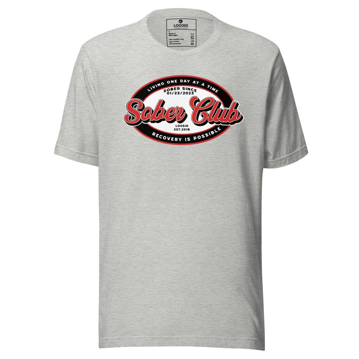 Sober Club Badge Sober T Shirt side view (view 16)