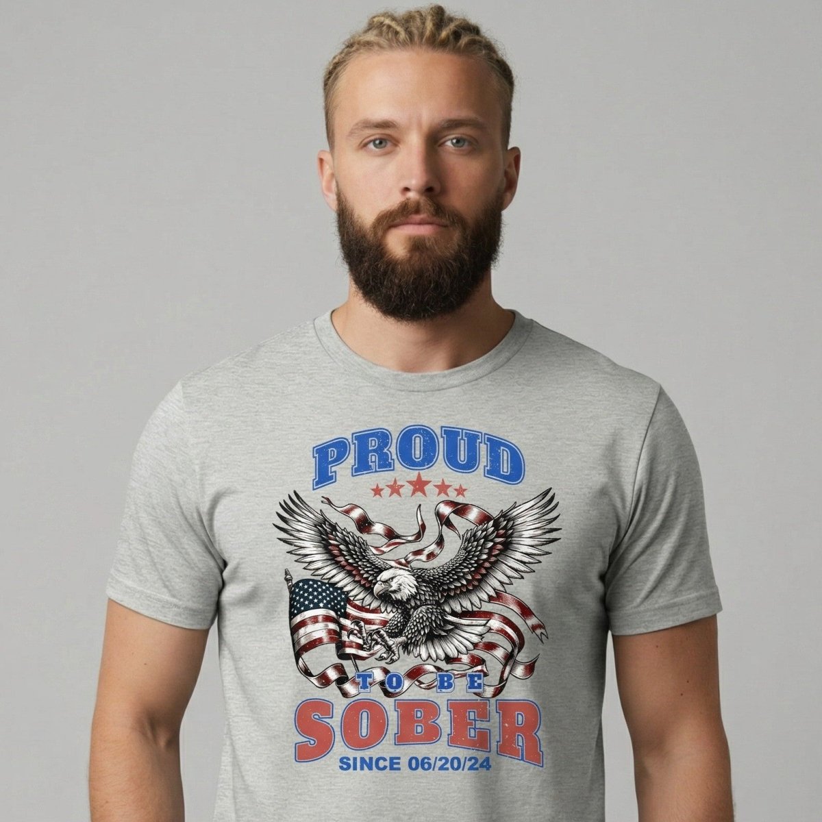 Proud To Be Sober Sober T Shirt lifestyle view (view 15)