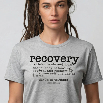 Recovery definition women Sober T Shirt fit detail (view 9)