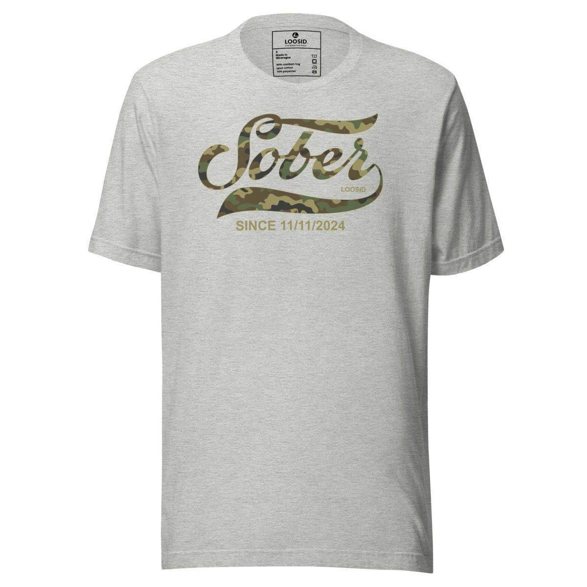 Loosid Sober Since Camo Sober T Shirt featuring the design