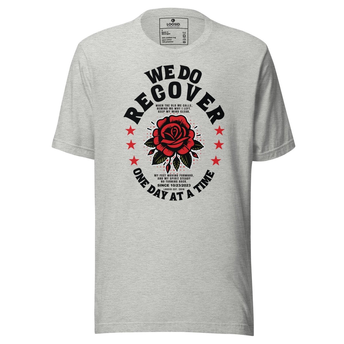 We Do Recover Sober T Shirt back view (view 17)