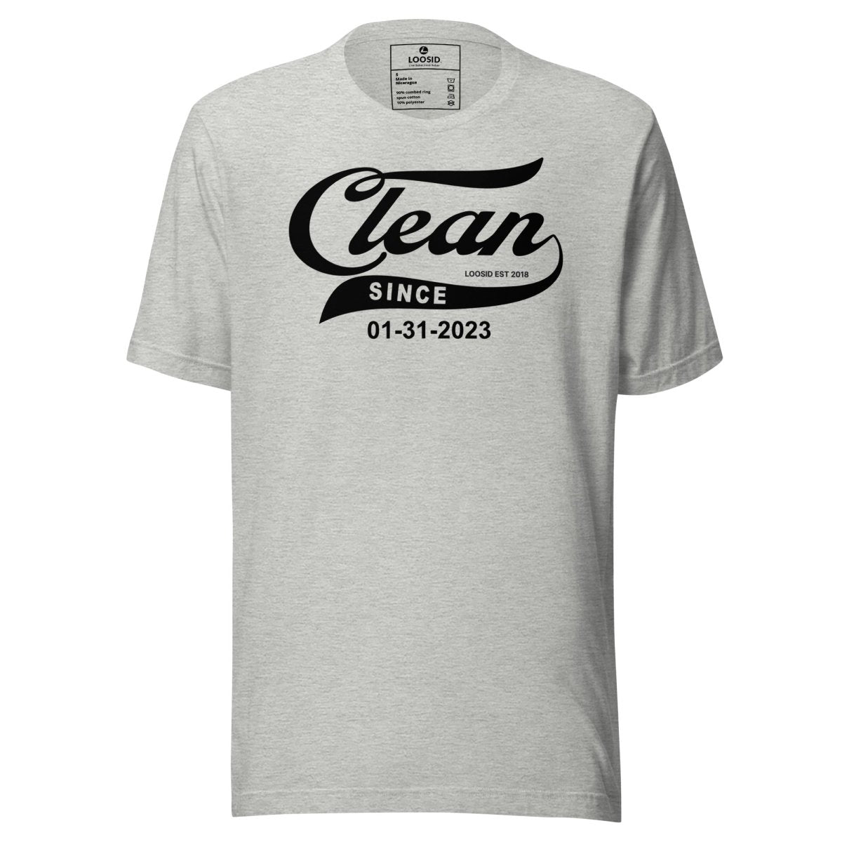 Clean Since Sober T Shirt back view (view 17)