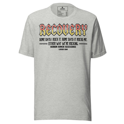 Recovery Rock Sober T Shirt lifestyle view (view 15)